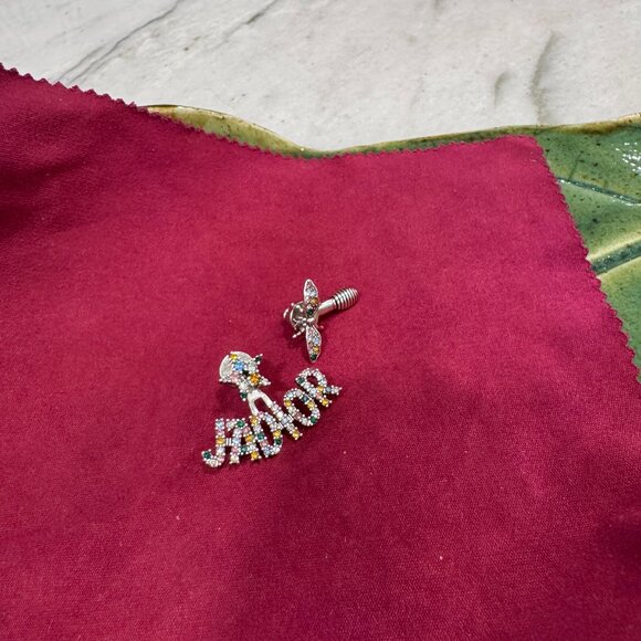 Dior Jadior bee silver tone multicolor crystal earrings - Picture 4 of 7